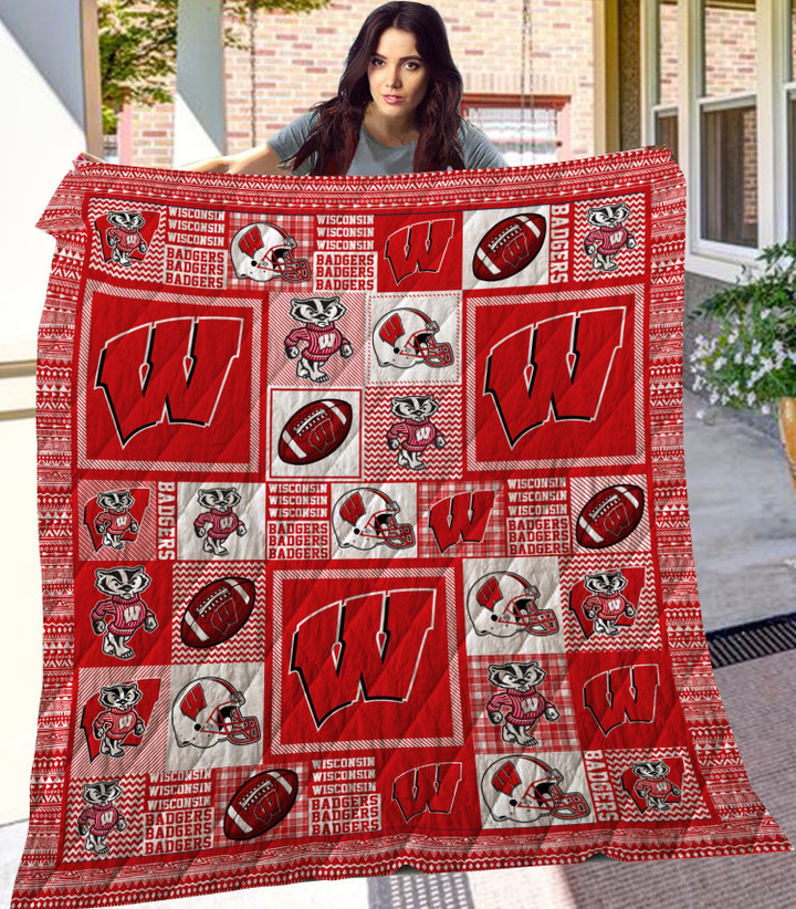 Wisconsin Badgers Quilt Blanket Ha0411 Fan Made