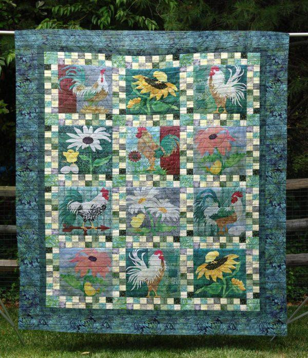 Rooster And Baby Chick Quilt Blanket Qq26 – Quilt