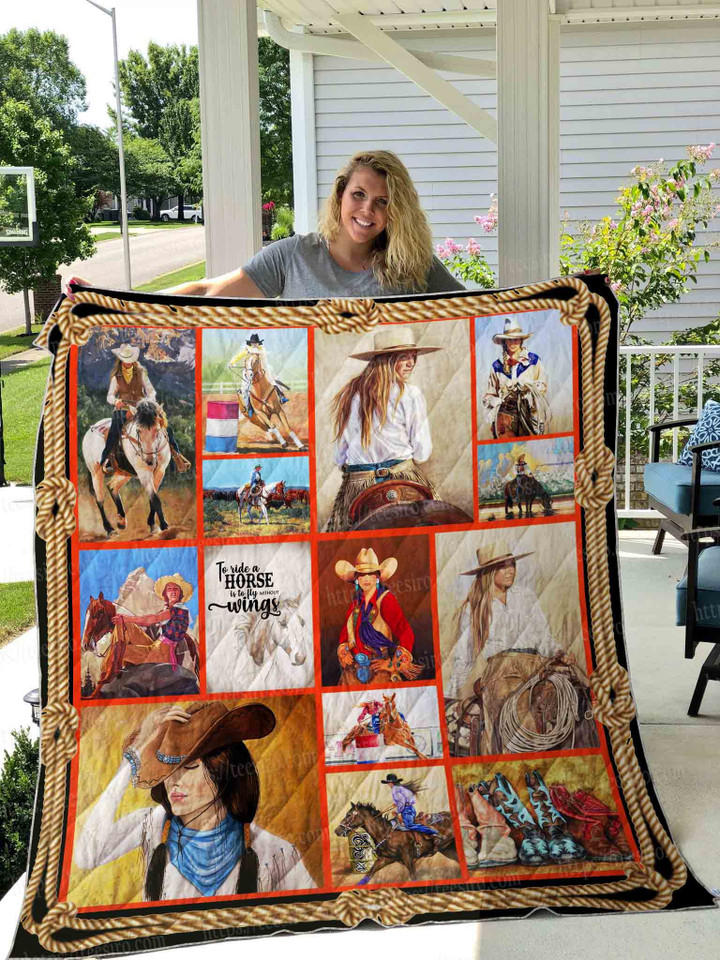 Cowgirl Quilt Blanket 01