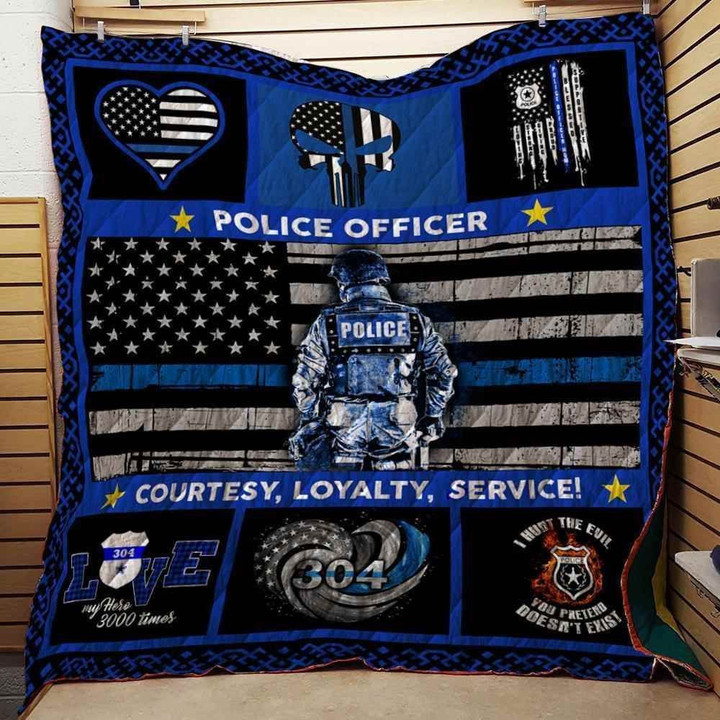 Police Officer Courtesy Loyalty Blanket Th1707 Quilt