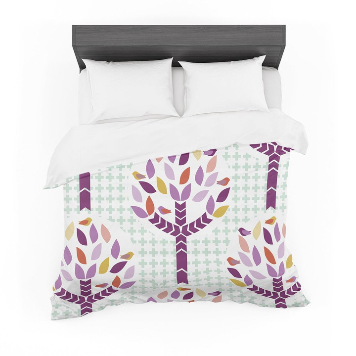 Pellerina Design "Orchidpring Tree" Purple Abstract Featherweight3D Customize Bedding Set Duvet Cover SetBedroom Set Bedlinen