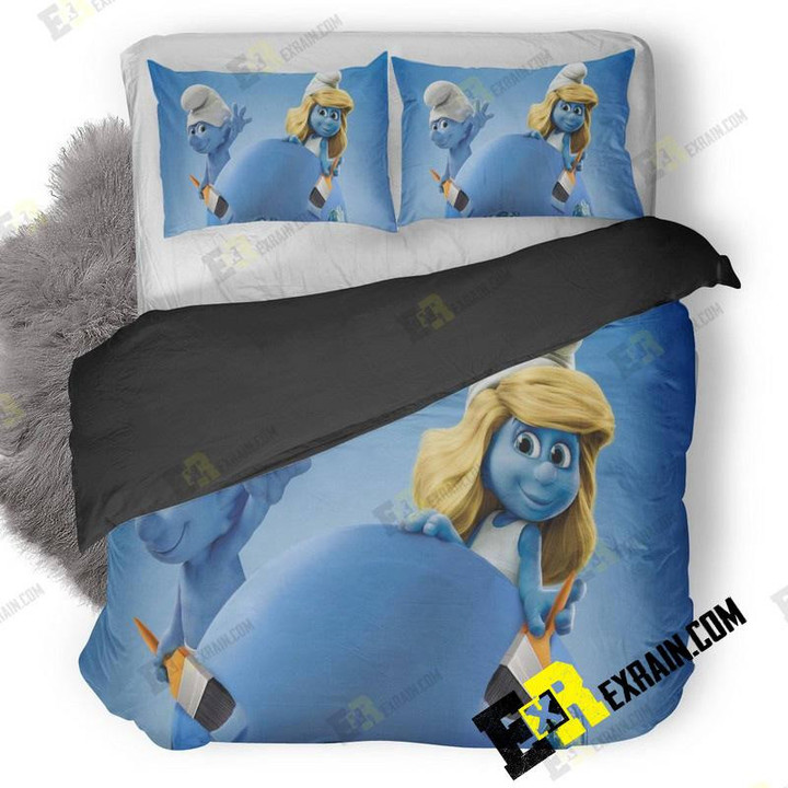 Smurfs The Lost Village 3D Customize Bedding Sets Duvet Cover Bedroom set Bedset Bedlinen
