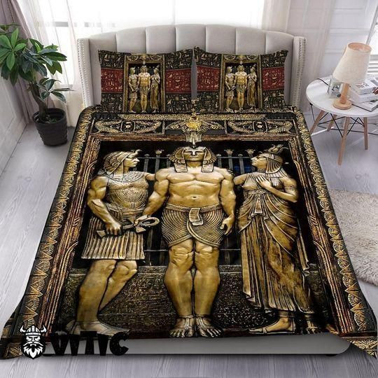 Ancient Egyptian God Brown Dust Polyester Bedding Set Xxfr