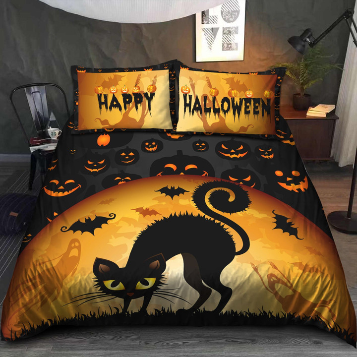Halloween Cat Bedding Set Qacq