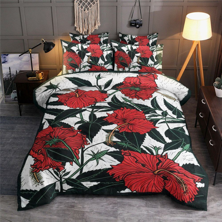 Red Hibiscus Nn1712057T Bedding Sets