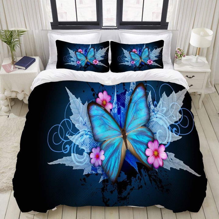 Blue Butterfly Flower Clg1701007B Bedding Sets