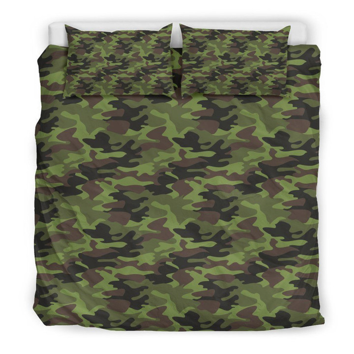 Dark Green And Black Camouflage Clh2910236B Bedding Sets