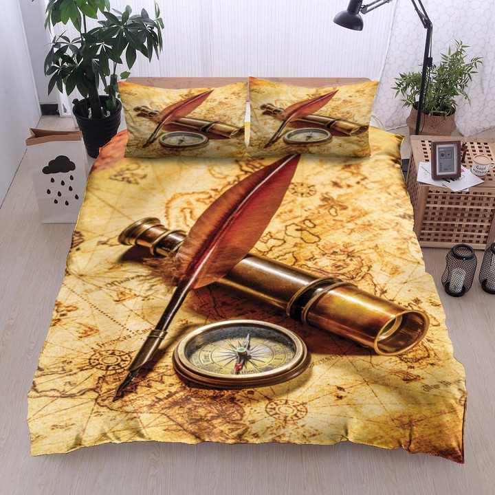 Vintage Map Compass One Eyes Telescope And Quill Pen Dv28100262B Bedding Sets