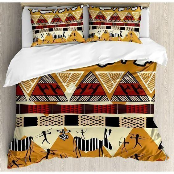 African Cla280803B Cotton Bed Sheets Spread Comforter Duvet Cover Bedding Sets