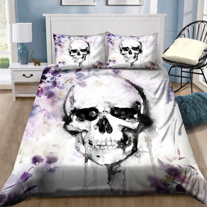 Lavender Fields Watercolor Skull Gs-Cl-Ld1610 Bedding Set