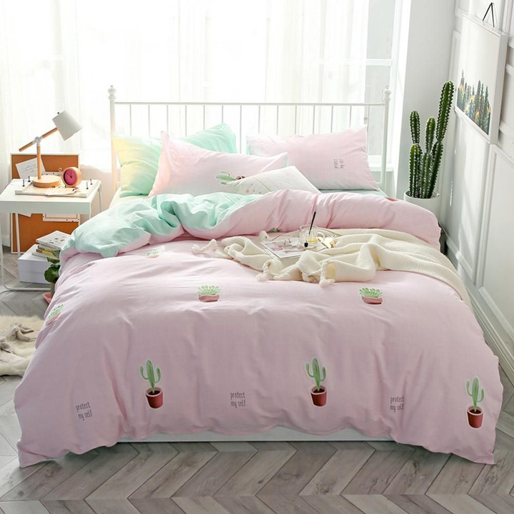 Pink Pastel Cactus Gs-Cl-Ml2610 Bedding Set