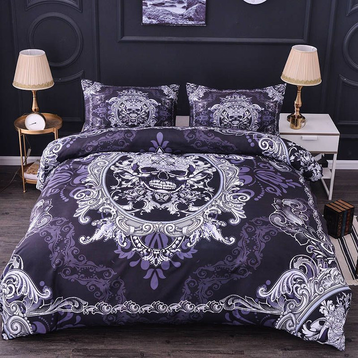 Purple Skull Flower Gs-Cl-Kl2705 Bedding Set