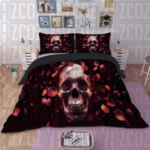 Skull With Rose Petals Cl21110540Mdb Bedding Sets
