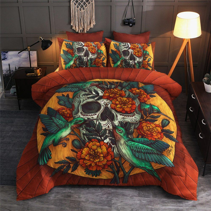 Sugar Skull Tn0709105T Cotton Bed Sheets Spread Comforter Duvet Cover Bedding Sets
