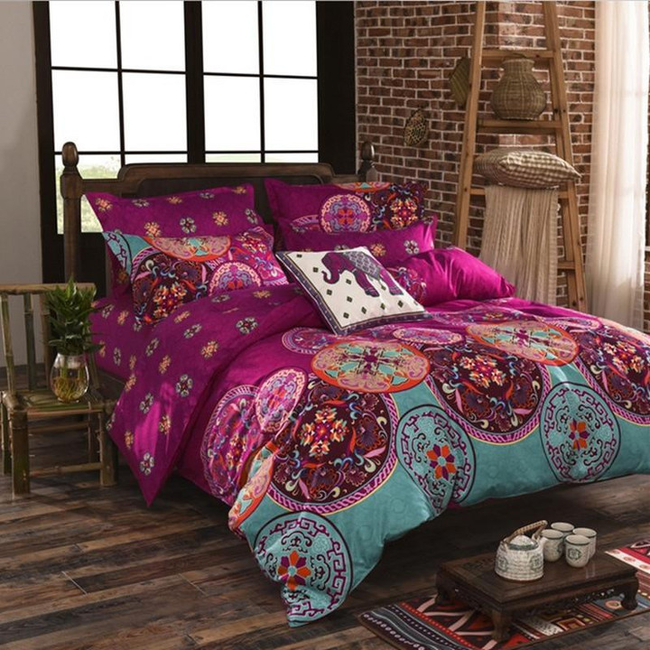 Bohemia 4Pc 3D Comforter Bedding Sets Mandala Duvet Cover Set Winter Bedsheet Pillowcase Queen King Size Bedlinen