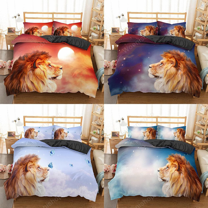 3D Lion King Luxury Bedding Sets Home Textiles Animals Duvet Cover Sets 100% Microfiber Bedclothes Decor Bedspread