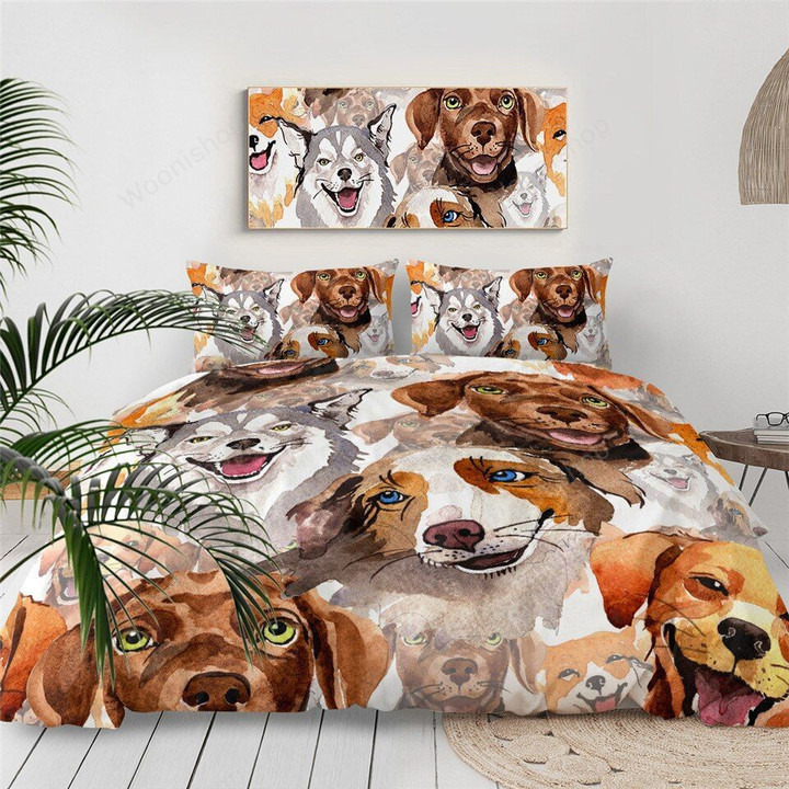 Shoes Puppy Bedding Set Bulldog Kids Duvet Cover Cartoon Dog Home Textiles Animal Colorful Bedclothes Posciel