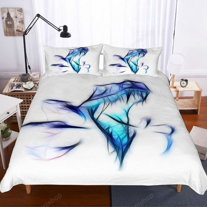Virtual Dinosaur Blue White Bedding Set With Zipper Toddler Girl Comforter Set Queen King Doule Size Duvet Cover Set For Home