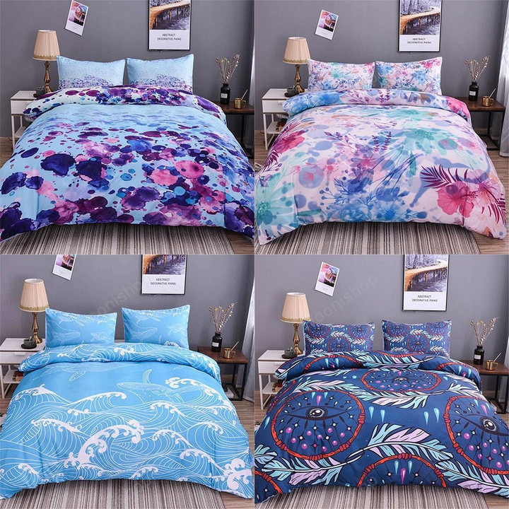 Watercolor Flower Comforter Bedding Set Queen King Duvet Cover Set Bed Set 3D Print Bed Cover Sets With Pillowcase