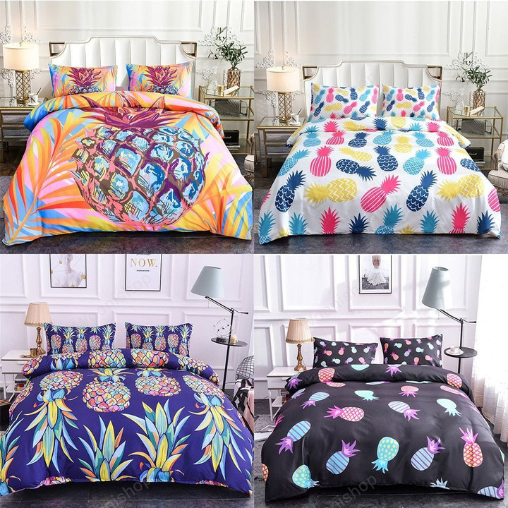Pineapple Pattern Bedding Set Queen Size Plant Home Bedding Cover Single Bed Linen King Bed Set Duvet Cover