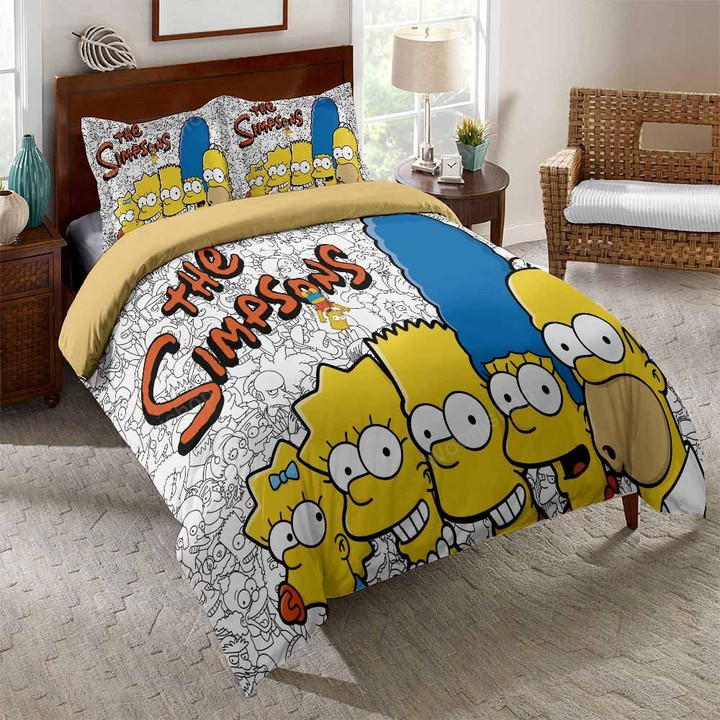 Simpson Bedding Sets Funny Cartoon Duvet Cover Set Luxury Children Bedroom Bed Cover Pillowcase 2/3 Piece Custom Comforter Cover