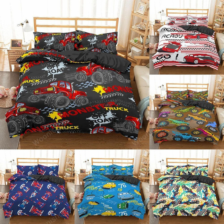 Cartoon Cars Bedding Set Boy Childrens Duvet Cover King Queen Size Quilt Cover Bedclothes Comforter Cover Set 2/3Pcs