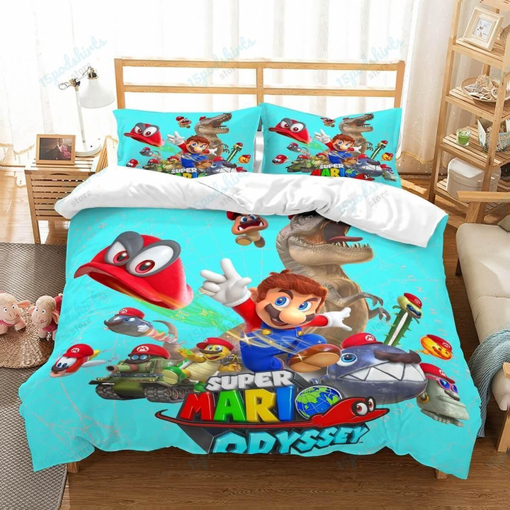 3D Customize Super Mario Odyssey Bedding Set Duvet Cover Set Bedroom Set Bedlinen