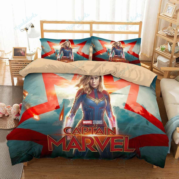 3D Customize Captain Marvel Bedding Set Duvet Cover Set Bedroom Set Bedlinen
