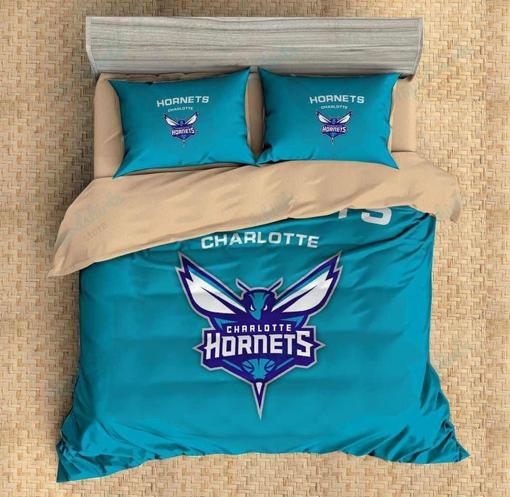 Customize Charlotte Hornets 3Pcs 3D Duvet Cover Set Bedding Set Flat Sheet Pillowcases Bedlinen