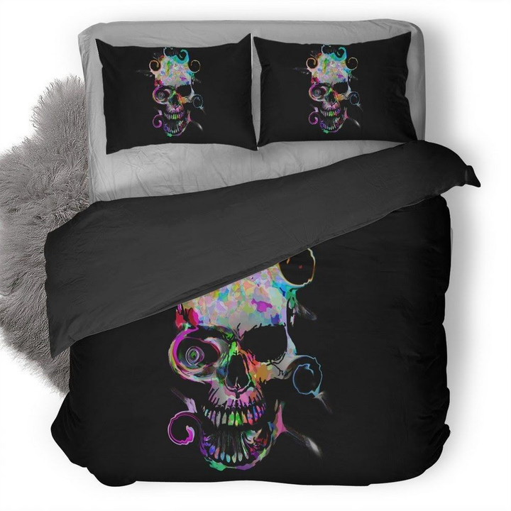 Artistic Colorful Skull Duvet Cover Bedding Set