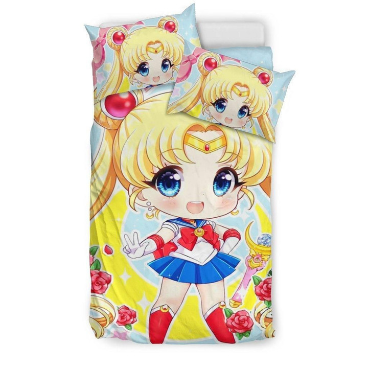 Chibi Sailor Moon Bedding Set - Duvet Cover And Pillowcase Set
