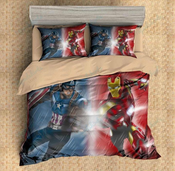 3D Customize Captain America Vs Iron Man Bedding Set Duvet Cover Set Bedroom Set Bedlinen