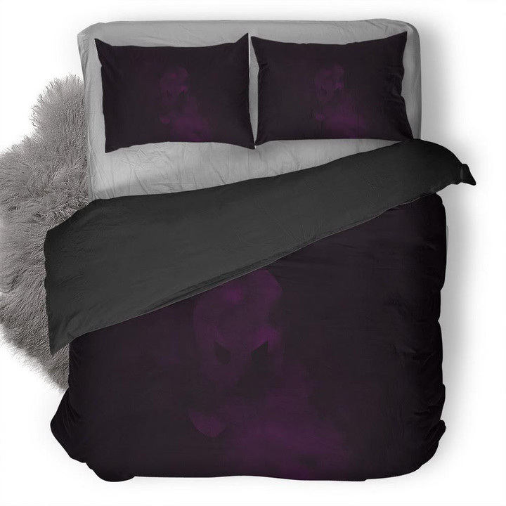Skull Purple Minimalism Duvet Cover Bedding Set
