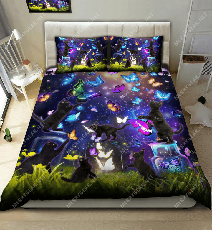 Black Cats In Fairy Garden Dtc2111943 Bedding Set