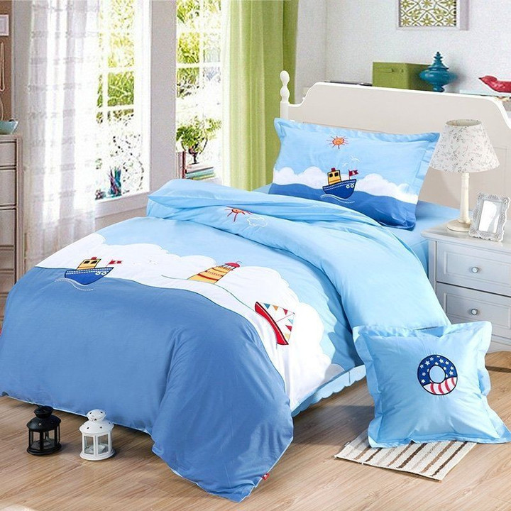 Funky Boys Lighthouse And Boat Ocean Nautical Style Cla1210235B Bedding Sets