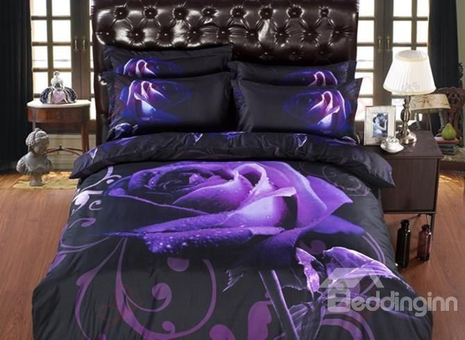 Charming Purple Rose With Dew Gs-Cl-Ml2310 Bedding Set