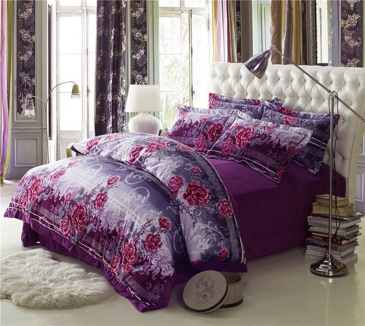 Violet Flower Bedding Set Iyel