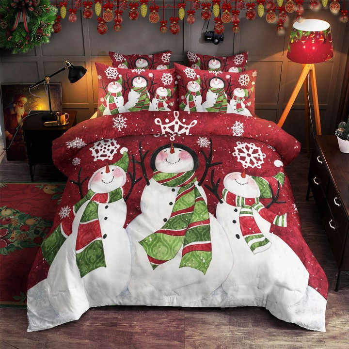 Snowman Merry Christmas Bedding Set Iylb