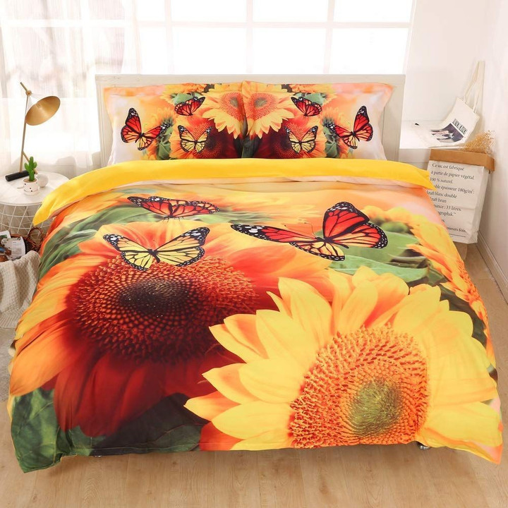 Sunflower And Butterfly Bedding Set Iypb