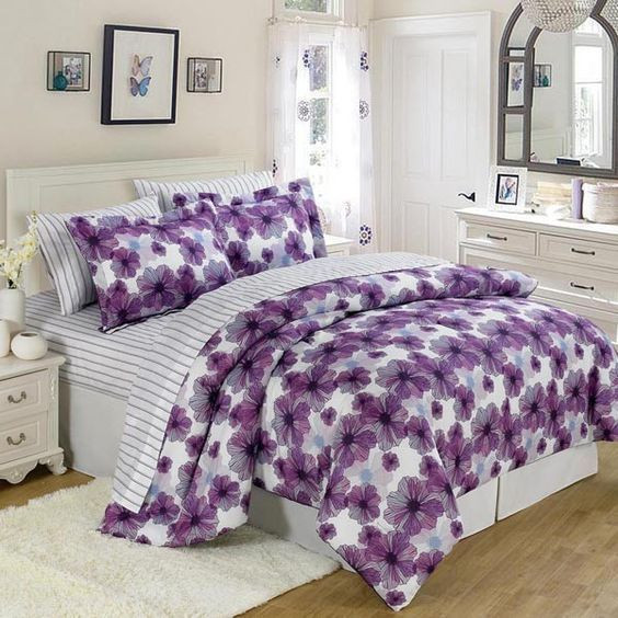 Purple Flower Bedding Set Iyw