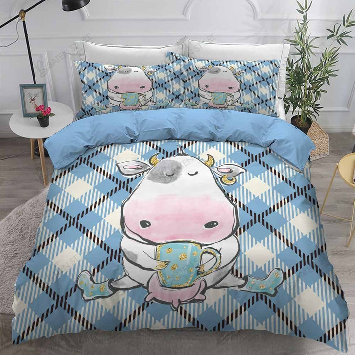 2020 Cartoon Cow Printed Bedding Set Bedroom For Kids B