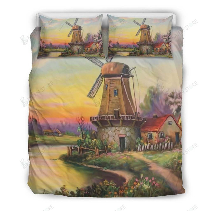 The Netherlands Windmill Bedding Set Bedroom Decor