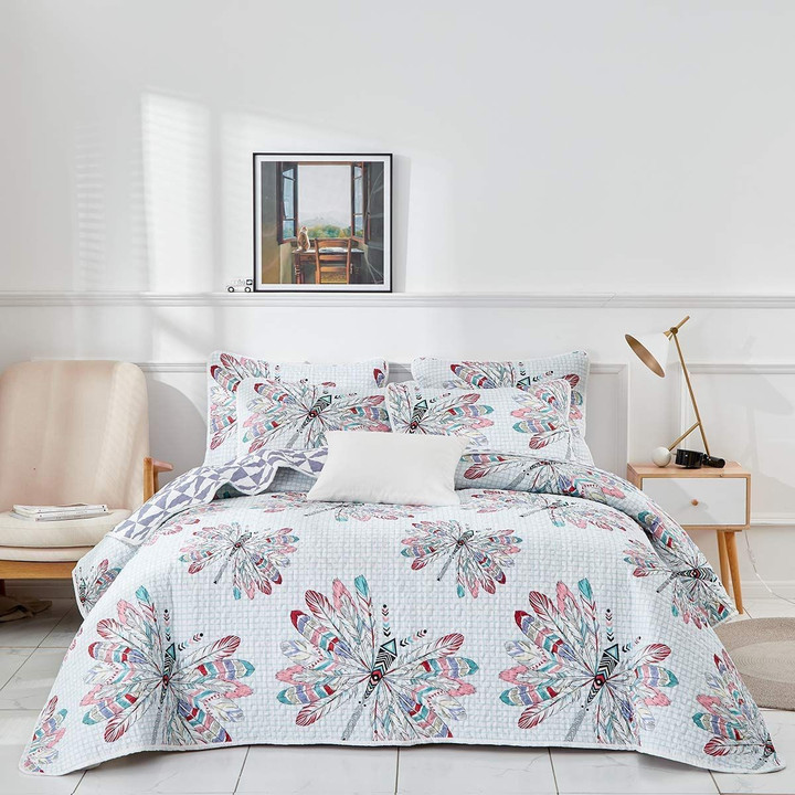 Gray Dragonfly Bedding Set All Over Prints
