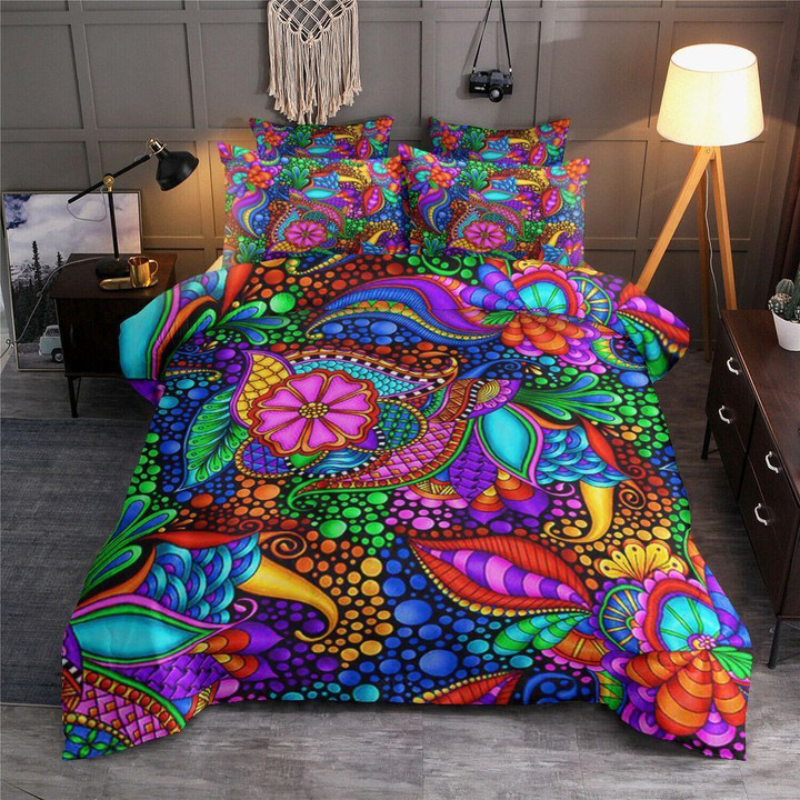 Geometric Flower Colors Hd1701095B Bedding Set All Over Prints