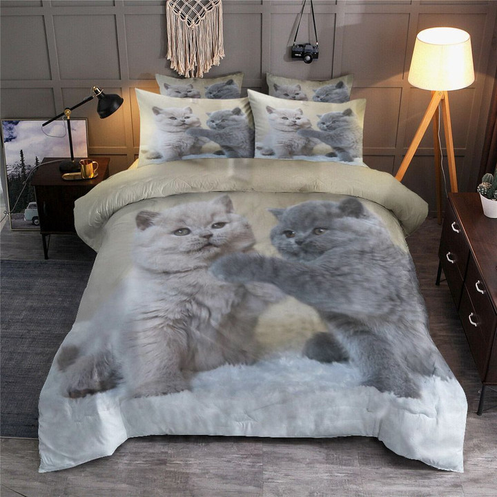 White Cat And Grey Cat Vt1601377B Bedding Set All Over Prints