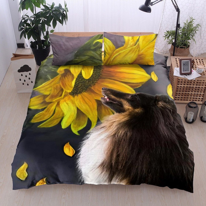 Sheltie Sunflower Bedding Set All Over Prints