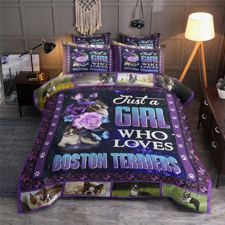 Just A Girl Who Loves Boston Terriers Bedding Set All Over Prints