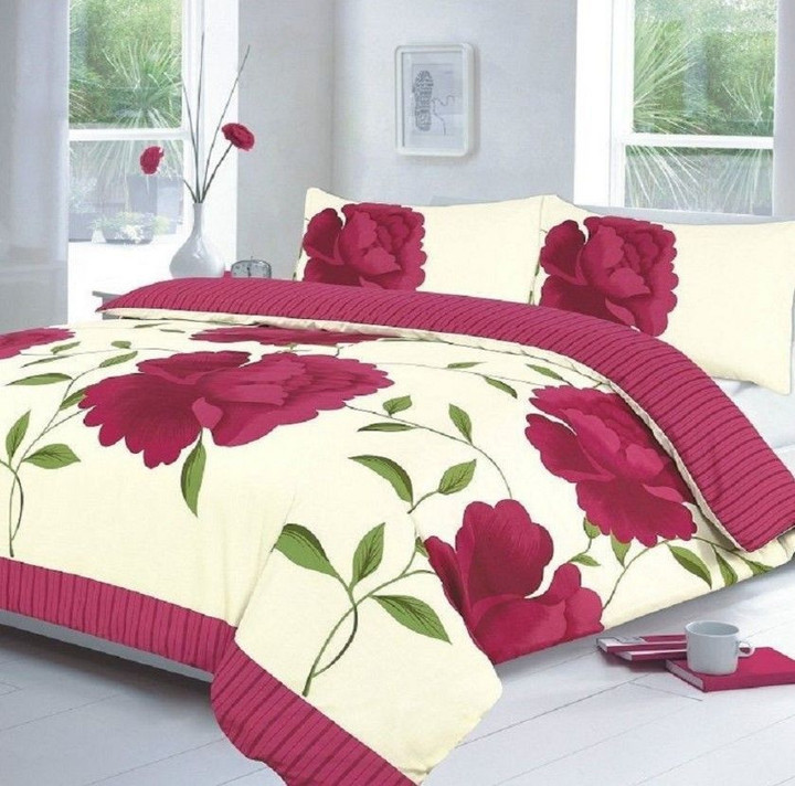 Red Flower Bedding Set All Over Prints