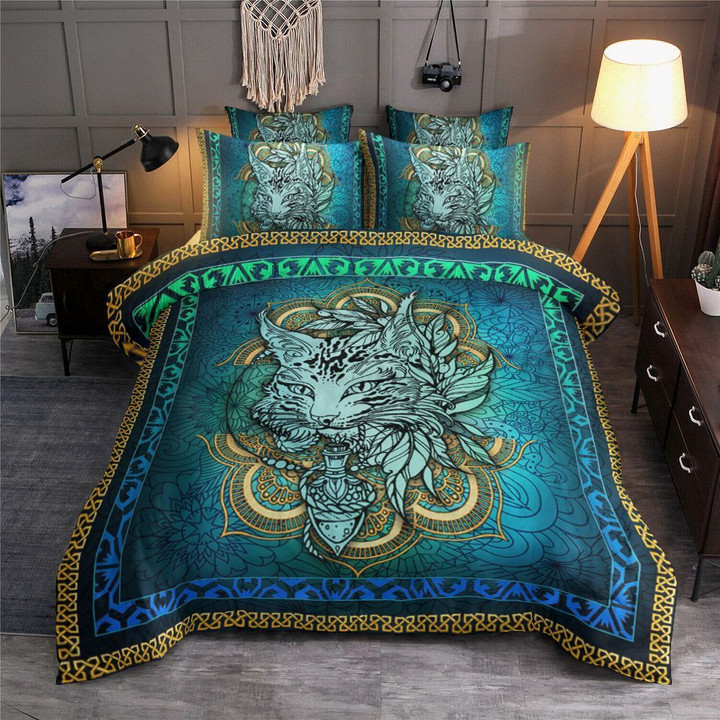 3D Cat Mandala Blue T Bedding Set All Over Prints