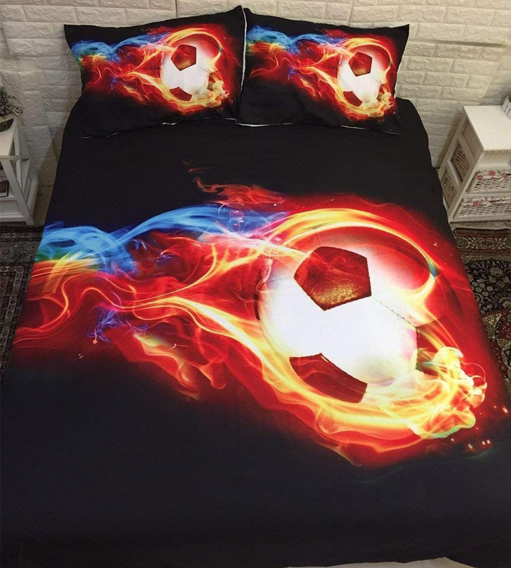 Fire Soccer Ball Bedding Set All Over Prints
